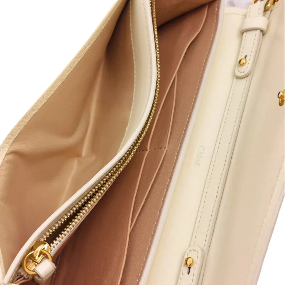 Chloe Aby Chain Long Wallet Flap Ivory - Picture 12 of 16